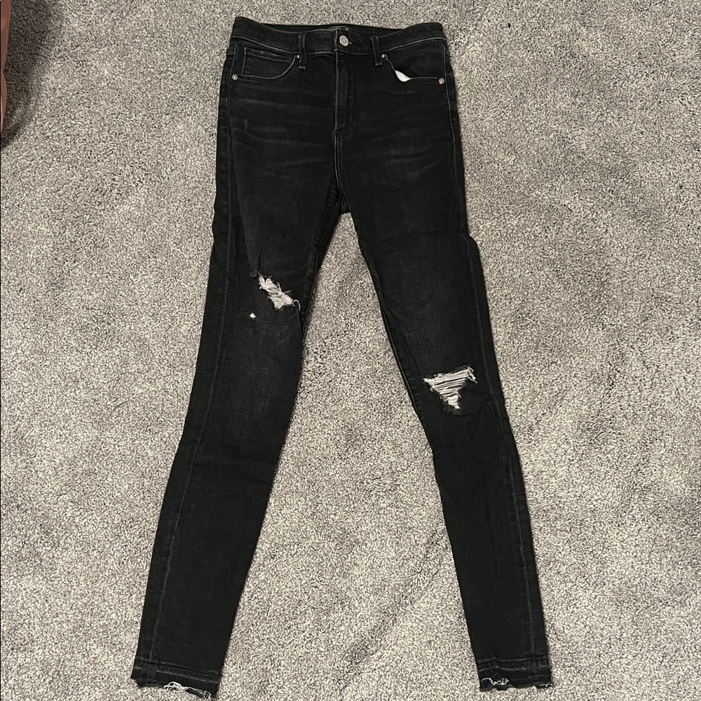 Abercrombie and Fitch Simone high-rise super skinny dark gray jeans